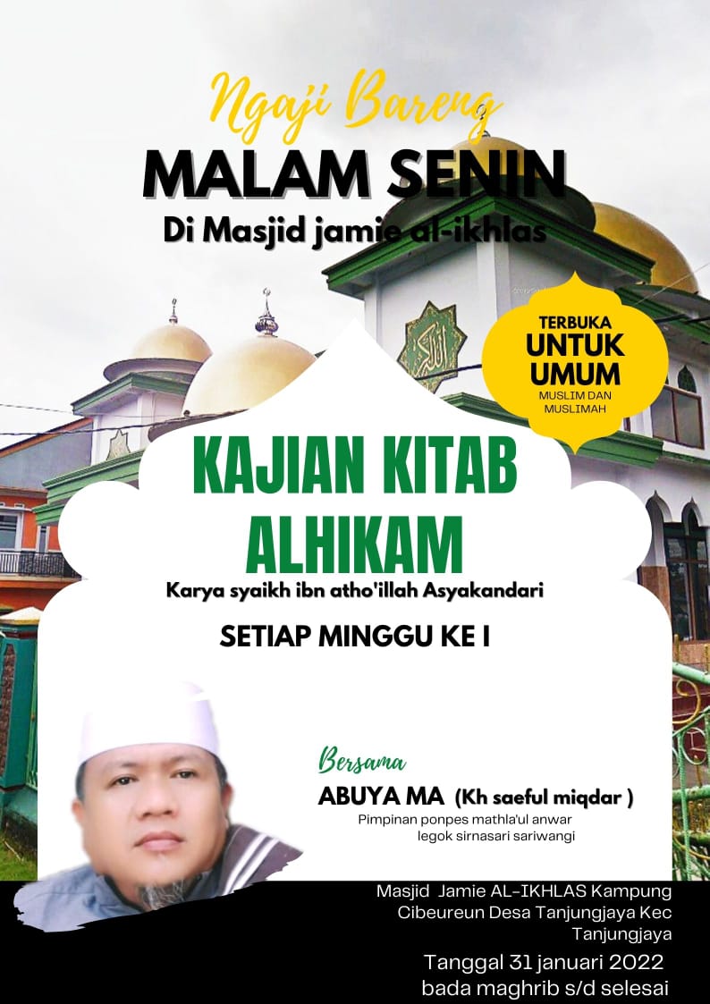 Pengajian pemud Setiap Bulan  Malam Senin Ke-1 