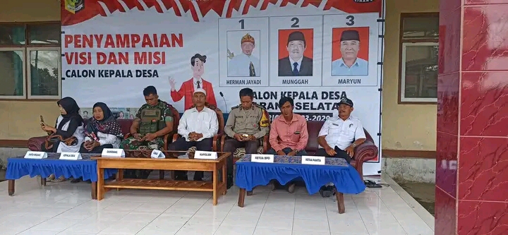 Penyampaian visi dan misi calon kepala desa rarang selatan