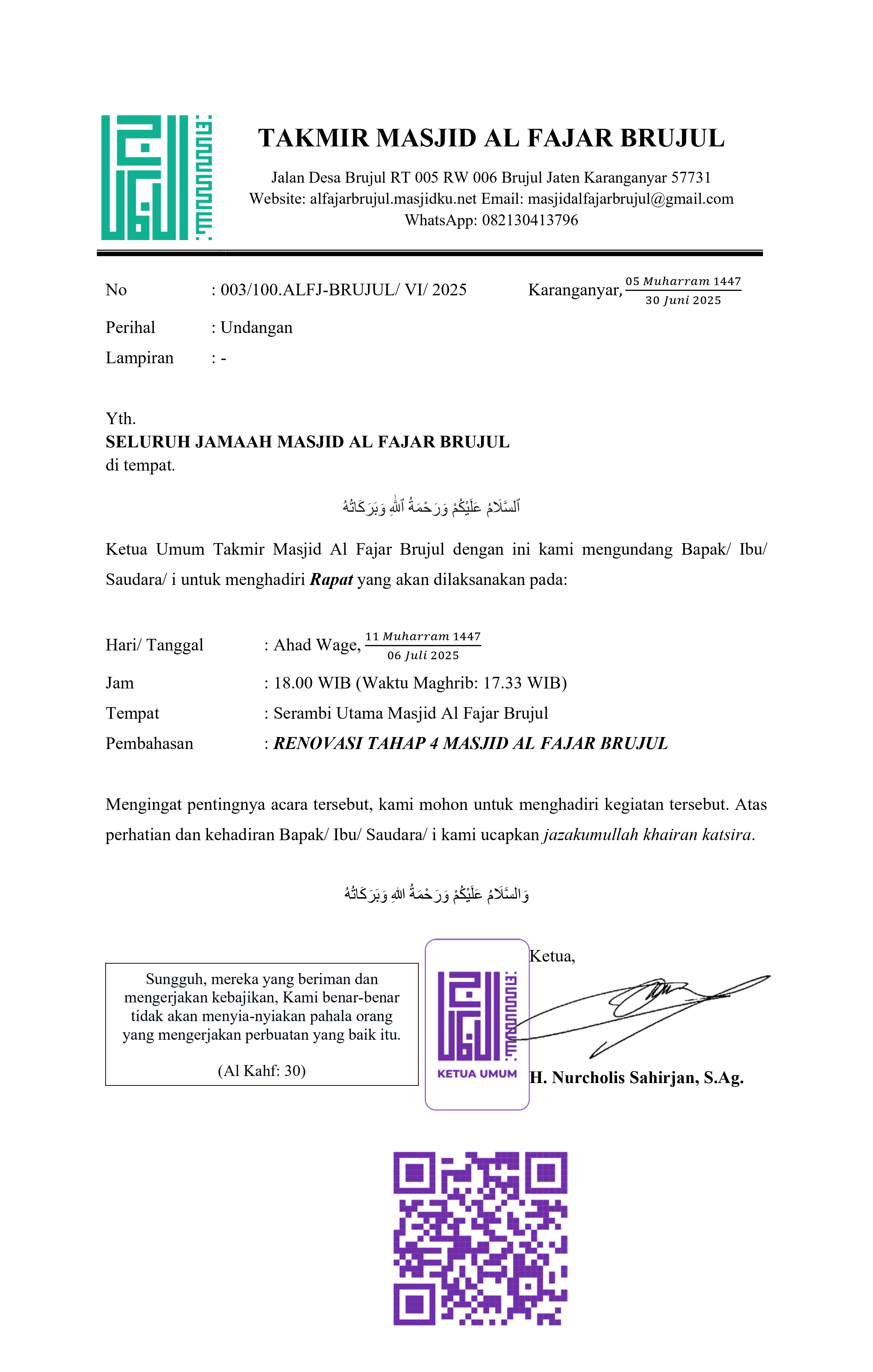 RAPAT RENOVASI MASJID